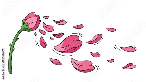 Delicate Bloom Flower Loses Petals in the Wind