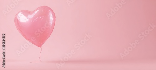 Wallpaper Mural The Heart Shaped Balloon Floating Alone Against a Minimal Soft Pink Pastel Background Torontodigital.ca