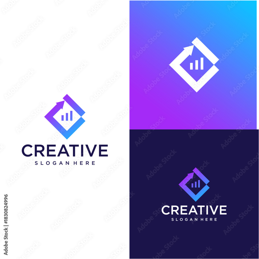 Naklejka premium Creative Business Analytics Logo Design Modern Data Analysis and Growth