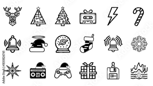 set of vector icons with christmas vibes