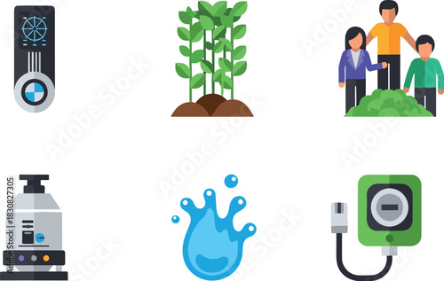 Smart farming and technology icons