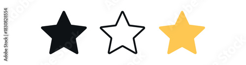 icons three simple icons one flat solid monochrome one thin black outline black and white one full color flat icon warm