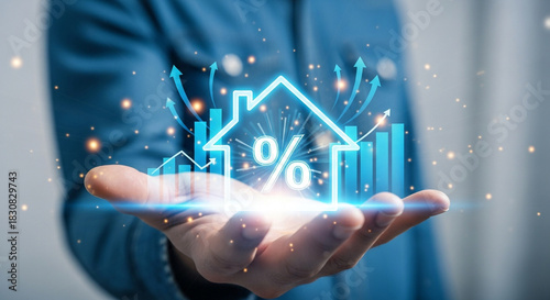 Unlock real estate growth with rising rates and innovative financing options shown in a hand, offering bright future for property investment now