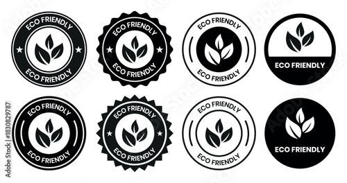 Set of eco friendly icons. Ecologic food stamps. Organic natural food labels. eco friendly logo, label, sign, badge, symbol, banner, line, flat vector, isolated illustration.