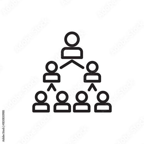 Hierarchy icon symbolizing organizational structure, chain of command, and managerial layers, representing corporate governance, authority flow, team stratification, and business reporting lines.