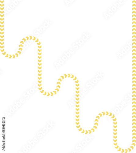 Twisted neon arrow curve forming a spiraling flowing contour along a directional path.