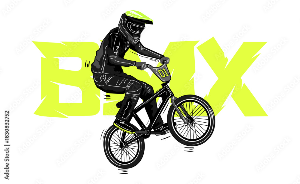 Fototapeta premium ride with bmx bycycle sport