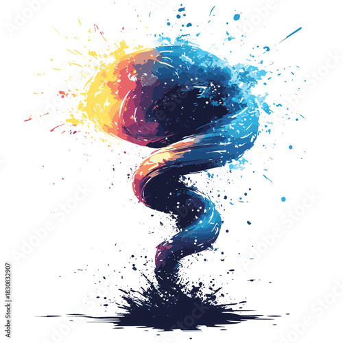 Abstract tornado on isolated background , vector style simple color