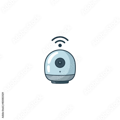 Modern wifi enabled surveillance camera illustration portraying connectivity and communication