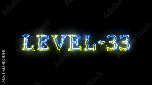 Level 33 Electric Neon Glow 4K Animated Text