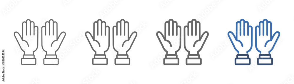 Fototapeta premium outline icon set hand up with two hands design