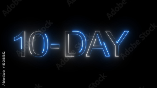 10-day calendar date icon illustration. on a black background and creating a stunning 4k illustration.