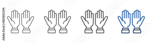 
outline icon set hand up with two hands design