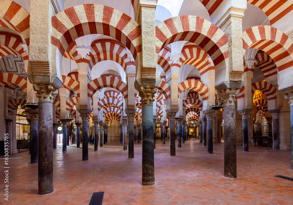 Obraz premium Interiors of Mezquita (Great Mosque of Cordoba) in Andalusia, Spain