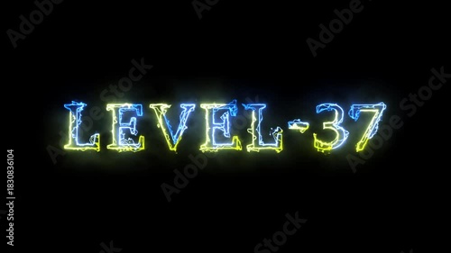 Level 37 Electric Neon Effect 4K Visual Animation