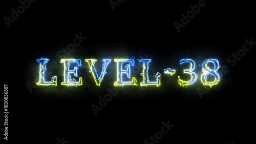 Level 38 Neon Electric Burst 4K Text Animation