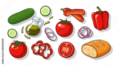 Prepare a fresh vibrant salad with delicious ingredients for healthy eating