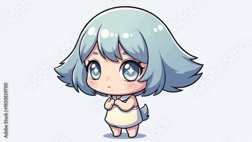Cute chibi anime girl illustration vector art drawing character design kawaii manga style digital artwork for fans brazil ceara