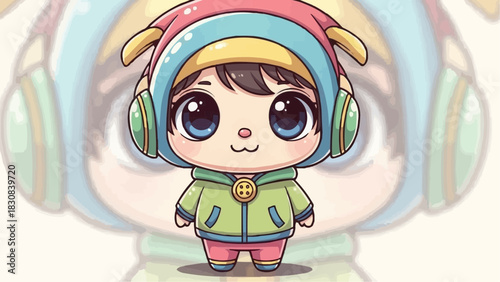 Cute chibi character illustration vector art design for kids and animation projects drawing vector image brazil ceara