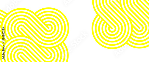 Doodle banner with yellow ramen pattern on white background. Wave abstract pattern. abstract yellow background.