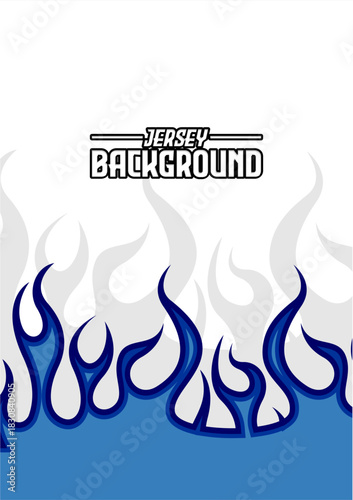 White-blue flame pattern rising upward, giving a bold fierce sports appearance.