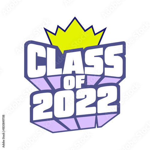 Class of 2022 royal crown vector emblem graduation