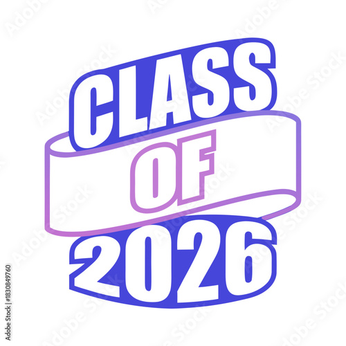 Class of 2026 banner graphic with purple and blue gradient