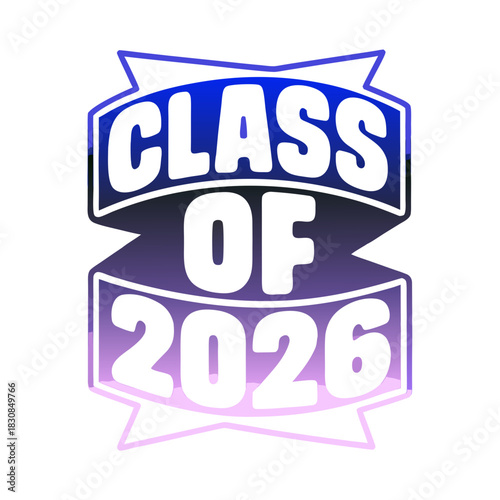 Class of 2026 banner with blue purple gradient graduation