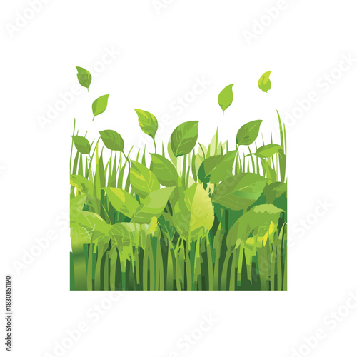 Green plant leaf sprout illustration on white background for eco nature growth concept