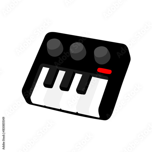 Mini Keyboard Synth Icon Vector Illustration Graphic