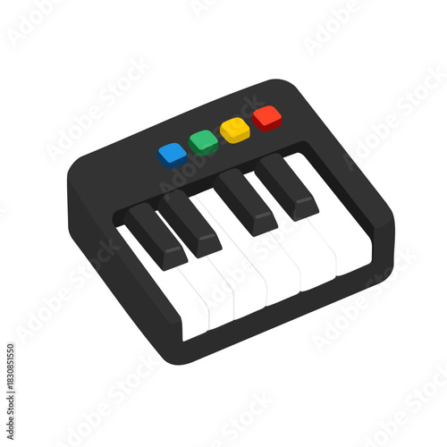 Mini Keyboard Synth Icon Vector Illustration Graphic