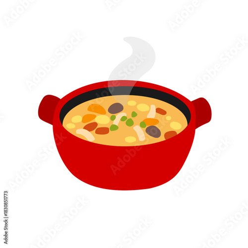 Pot of Food Emoji Icon Illustration Sign. Cooking Vector Symbol Emoticon Design Vector Clip Art.