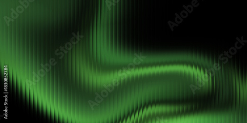 Wallpaper Mural Green Abstract Wave With Neon Glow and Vertical Lines for Modern Digital Backgrounds Torontodigital.ca