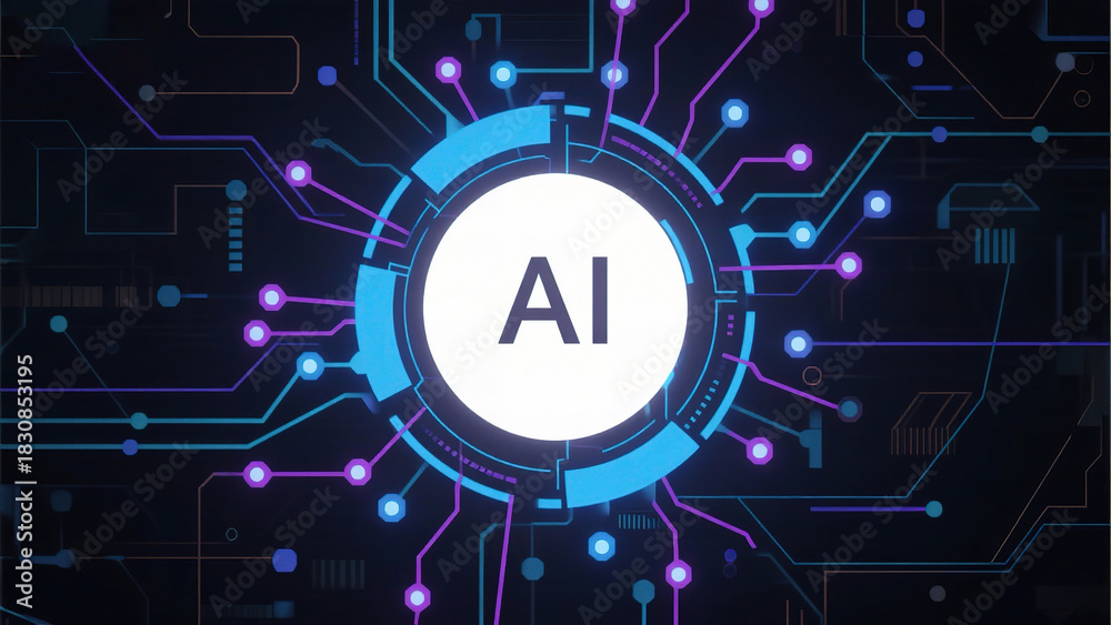 Fototapeta premium AI technology circuit design