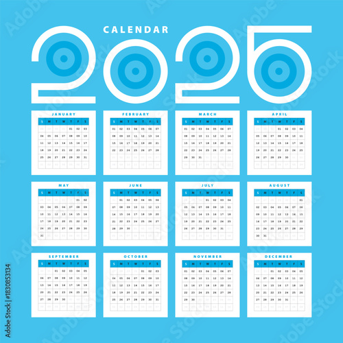 Blue Calendar 2026
