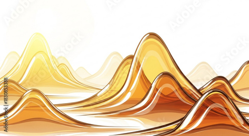 Abstract golden fluid waves background design for website banner and presentation template and wallpaper use