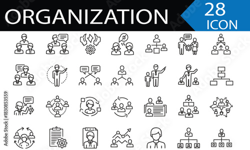 Vector set of cartoon people and wedding icon illustrations