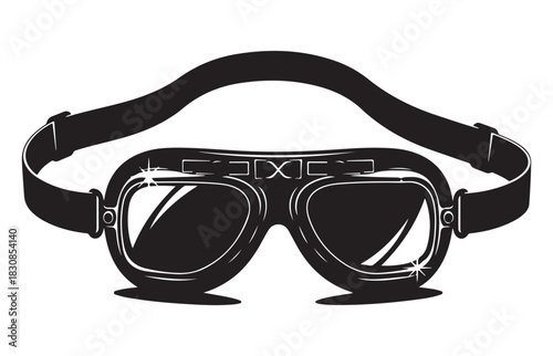 Vintage aviator goggles with leather straps and reflective lenses for a classic style