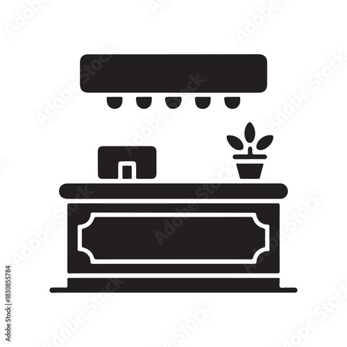 Reception Desk Solid Icon for Corporate Entryway