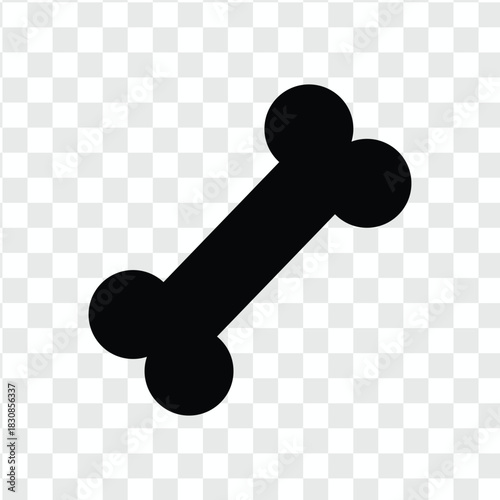 Black silhouette icon of a dog bone
