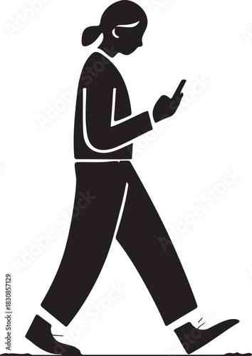 Distracted Walker Silhouette