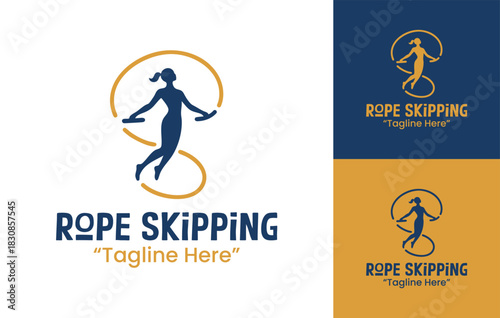 Rope Skipping Logo Modern Active Performance Identity