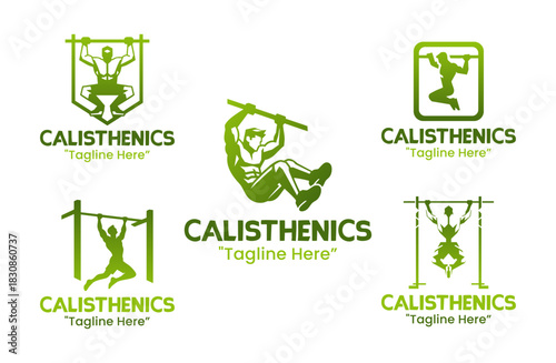 5 Calisthenics Logo Set Bodyweight Training Identity Collection