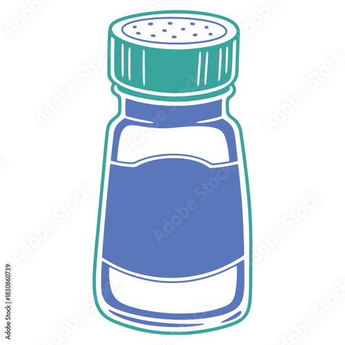 Colorful Salt Shaker Illustration with Modern Design Perfect for Culinary Concepts and Minimalist Kitchen Decor Projects
