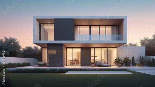 住宅の外観パース、イラスト