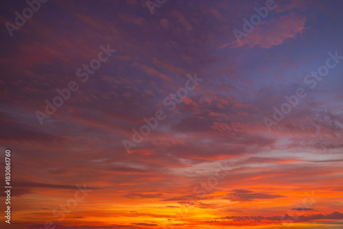 Twilight sky backdrop at sunrise and sunset,like a bright golden and blue sky. The sunrise is decorated with clouds in various shapes, everning,Twilight, Large size, High definition landscape photo