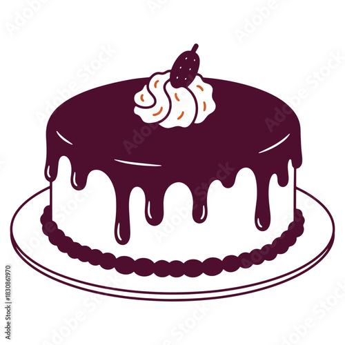 Delicious chocolate cake with dripping fudge icing and creamy topping perfect for birthdays and celebrations