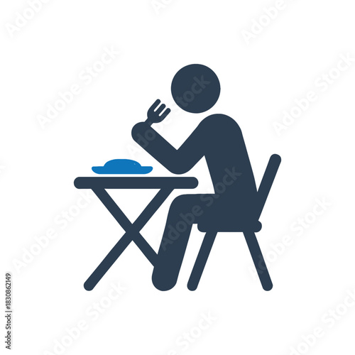 Person Dining At Table Icon