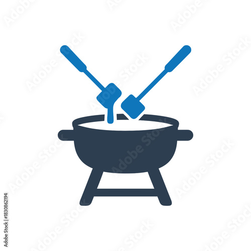 Swiss Cheese Fondue Pot Icon