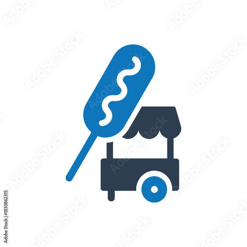 Corn Dog Street Food Cart Icon
